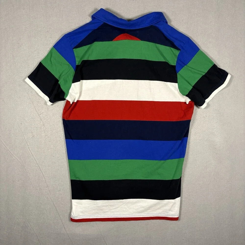 Adidas Originals Polo Multi Stripe Short Sleeve Shirt Size Large